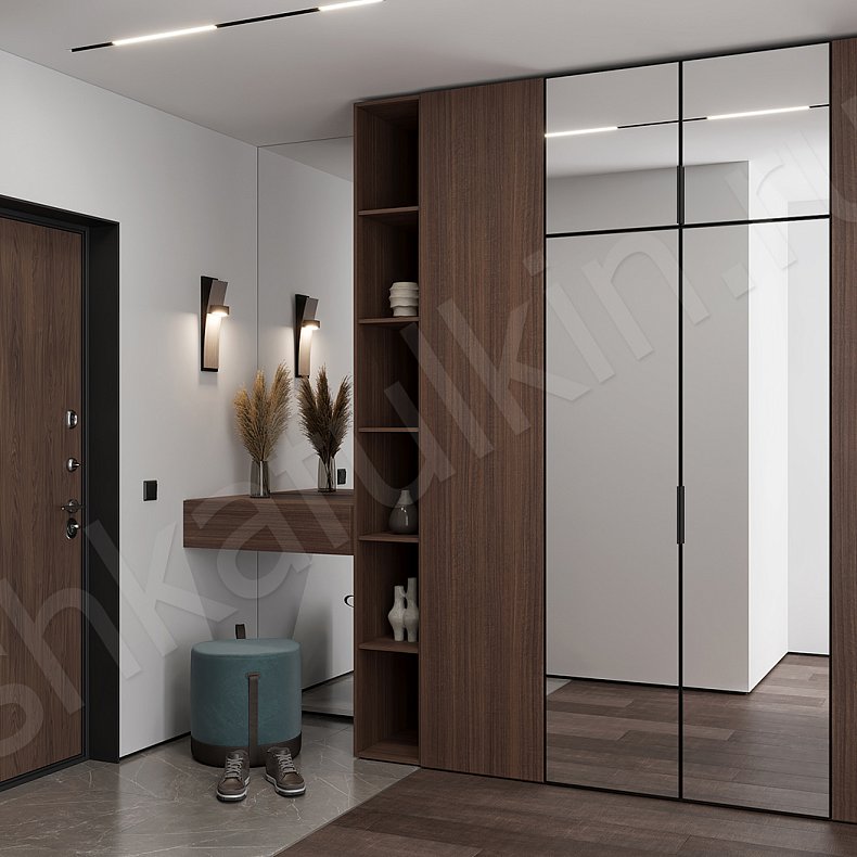 Изображение Прихожая Канди Темные Древесный Современный 4х створчатые Прихожая Для вещей 1