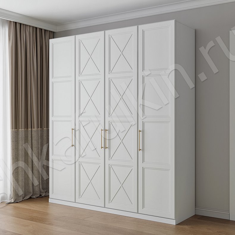 Шкаф Хемнэс Белый Красный Серый Светлые Классика 4х створчатые Гостиная Для вещей