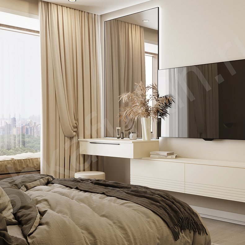 Изображение Гарнитур Янсен Белый Светлые Минимализм 3х створчатые Спальня Для вещей 5