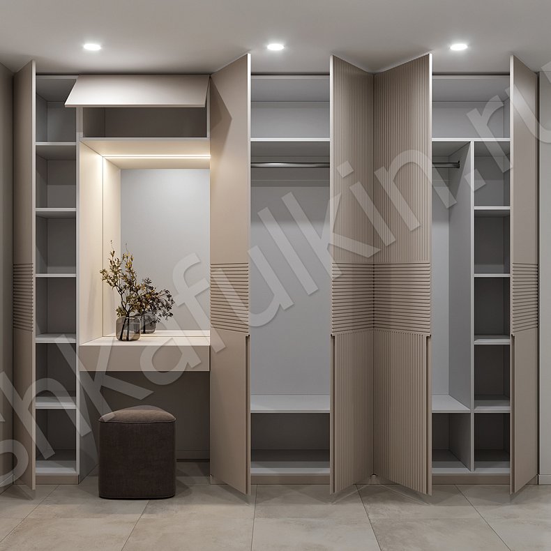 Прихожая Лонгер Коричневый Светлые Минимализм 5и створчатые Прихожая Для вещей 2