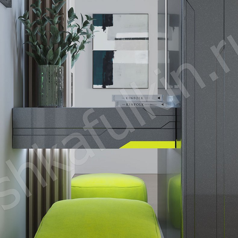 Прихожая Маттео Белый Светлые Серый Современный 4х створчатые Прихожая Для вещей 5