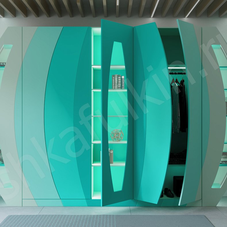 Изображение Шкаф Калабри Цветной Современный 5и створчатые Гостиная Для вещей Для декора 3