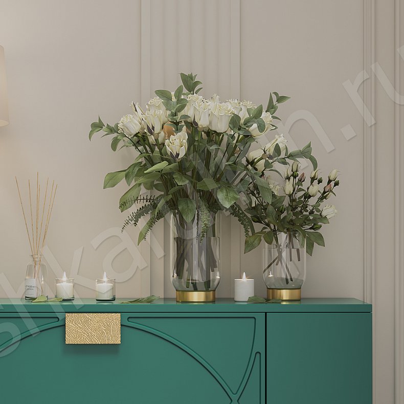 Изображение Прихожая Арива Цветной Серый Светлые Темные Зеленый Неоклассика 3х створчатые Прихожая Для вещей 15