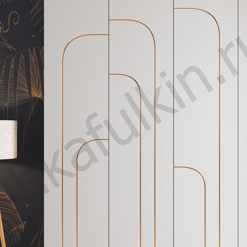 Шкаф Лакруа Золото Современный 4х створчатые Гостиная Для вещей 5