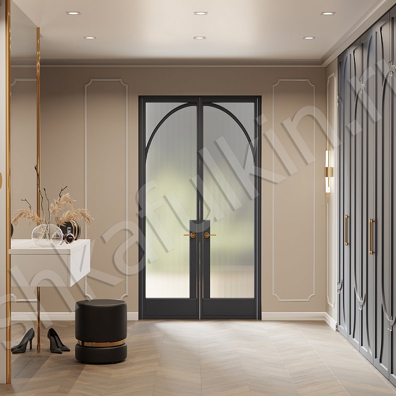 Изображение Шкаф Бернард Темные Серый Неоклассика 6и створчатые Коридор Для вещей 3