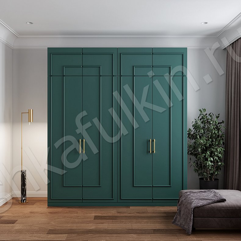 Шкаф Джорджия Цветной Темные Зеленый Неоклассика 4х створчатые Гостиная Для вещей 1