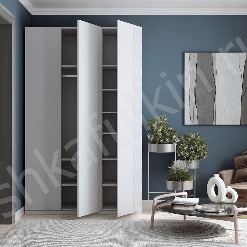 Шкаф Энгельс Светлые Белый Модерн 3х створчатые Гостиная Для вещей 2