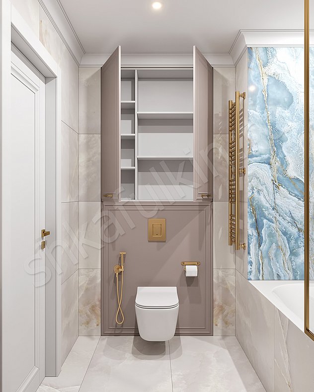 Мебель в санузел Агата Светлые Коричневый Неоклассика   Для декора Для белья 4