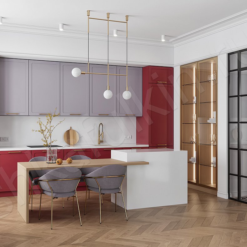 Кухня Визионни Светлые Цветной Красный Зеленый Современный   Для декора Для посуды 3