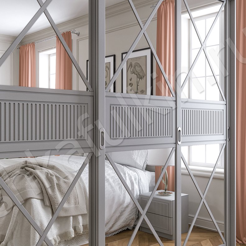 Изображение Шкаф-купе Версаль  Классика 3х створчатые Спальня Для вещей 7