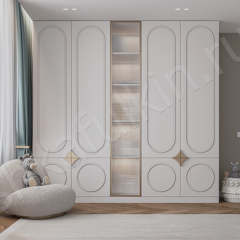 Шкаф Вивиан Белый Модерн 5и створчатые Спальня Для вещей 1