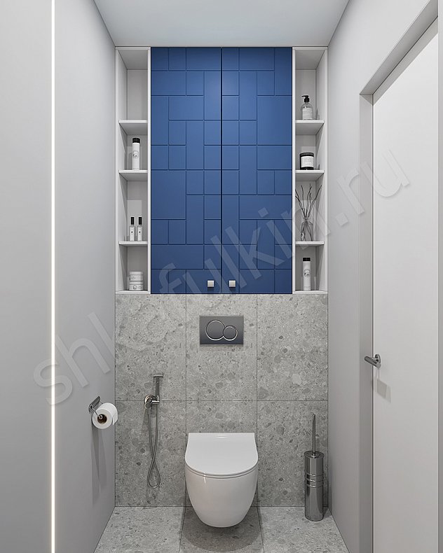 Мебель в санузел Честер Синий Светлые Современный   Для вещей 4