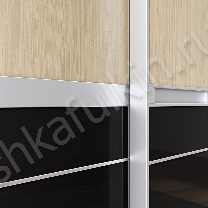 Изображение Шкаф-купе Кардинал Черный Хай-тек 3х створчатые Гостиная Для вещей 4