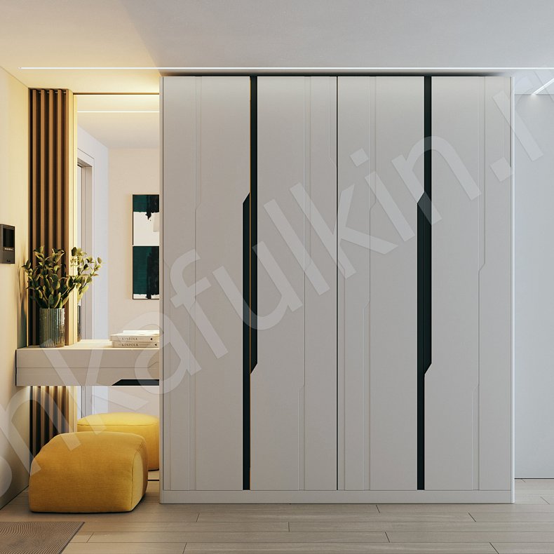 Прихожая Маттео Белый Светлые Серый Современный 4х створчатые Прихожая Для вещей