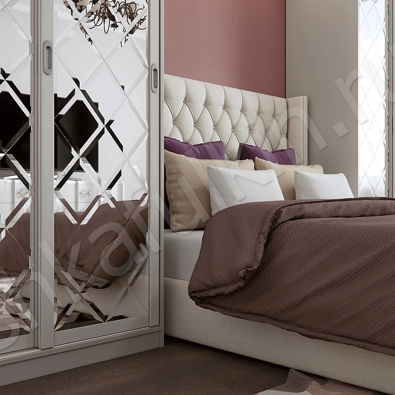 Корпусный шкаф-купе Фацет Белый Классика 2х створчатые Спальня Для вещей 4