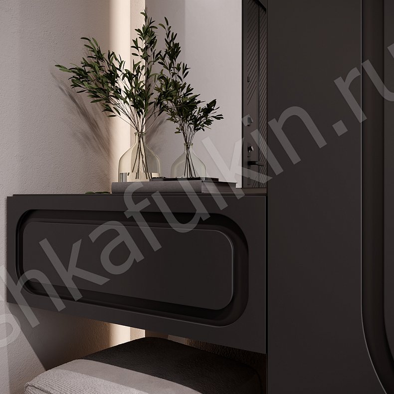 Изображение Прихожая Байт Черный Темные Современный 2х створчатые Прихожая Для вещей 3