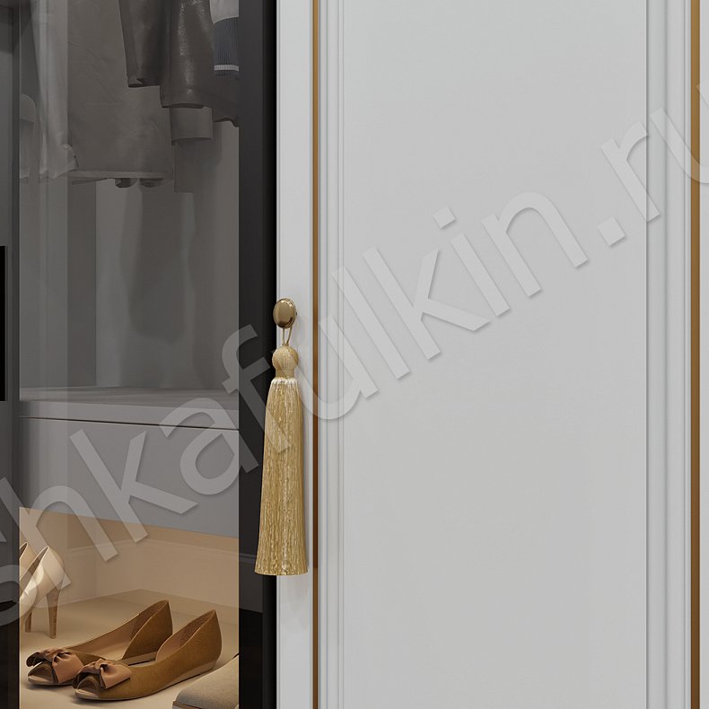 Прихожая Персей Белый Цветной Синий Золото Неоклассика 4х створчатые Прихожая Для вещей 9