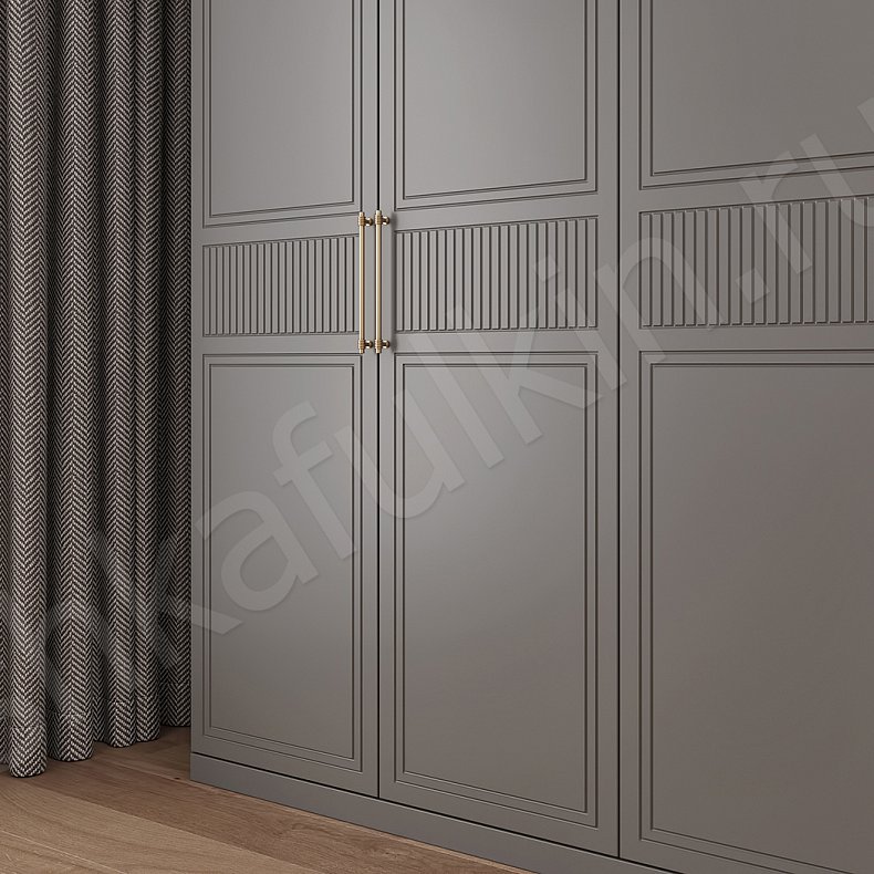 Изображение Шкаф Бриони Белый Светлые Серый Неоклассика 4х створчатые Гостиная Для вещей 10