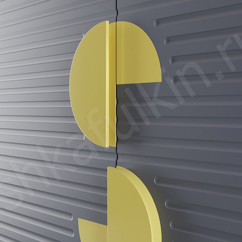 Шкаф Пакман Темные Синий Цветной Современный 4х створчатые Гостиная Для вещей 5