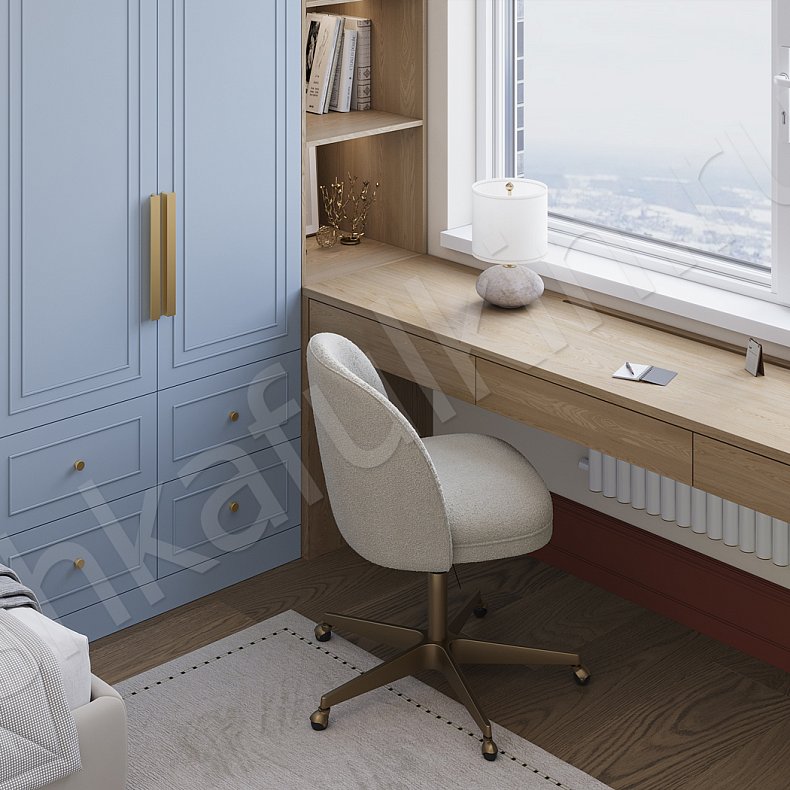 Изображение Детская Моррис Светлые Синий Цветной Неоклассика Детская Для вещей Для декора Для книг 6