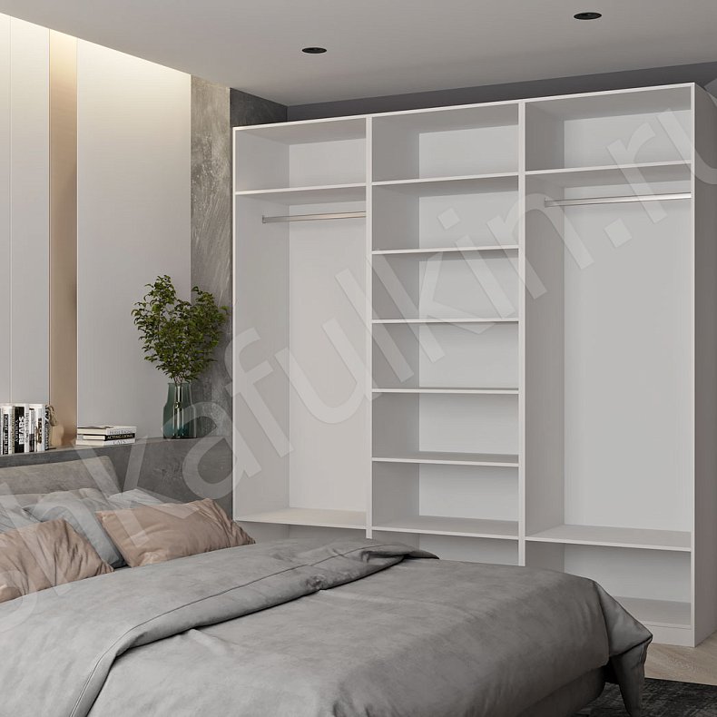 Шкаф Аксель Темные Светлые Синий Серый Коричневый Белый Минимализм 4х створчатые Спальня Для вещей Для белья 8