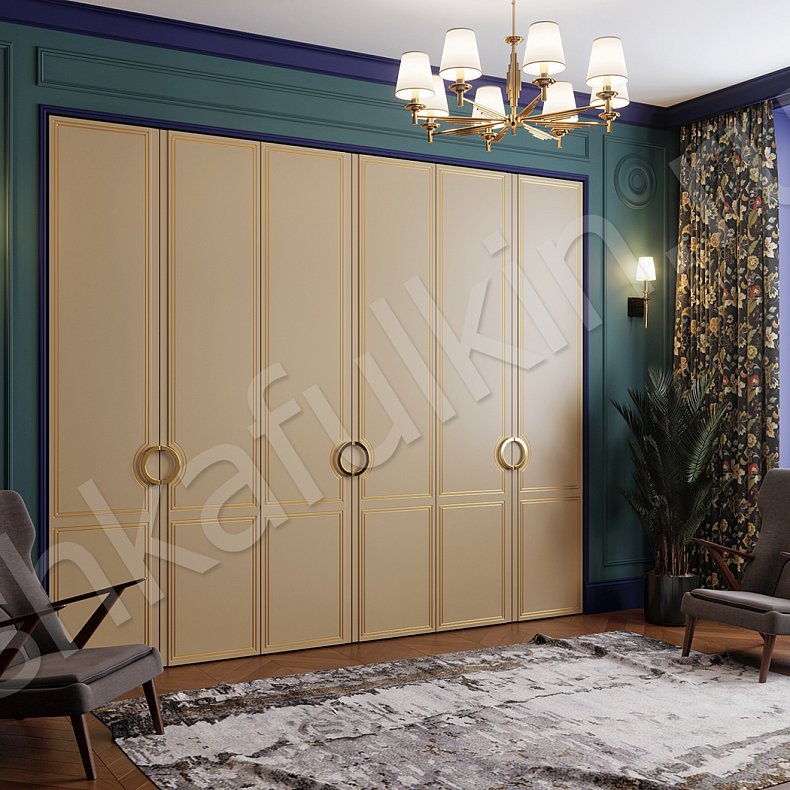 Спальный гарнитур София Черный Коричневый Светлые Темные Золото Классика 6и створчатые Спальня Для вещей