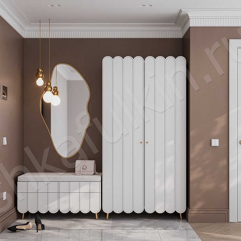 Прихожая Монмартр Светлые Белый Модерн 2х створчатые Прихожая Для вещей