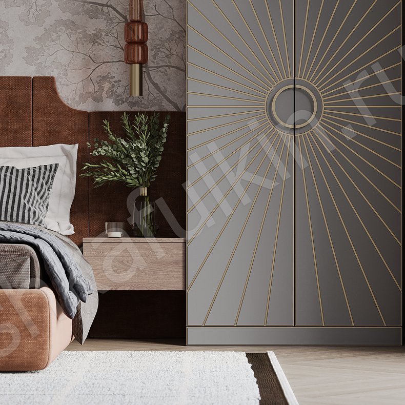 Гарнитур Санима Темные Золото Современный 4х створчатые Спальня Для вещей 3