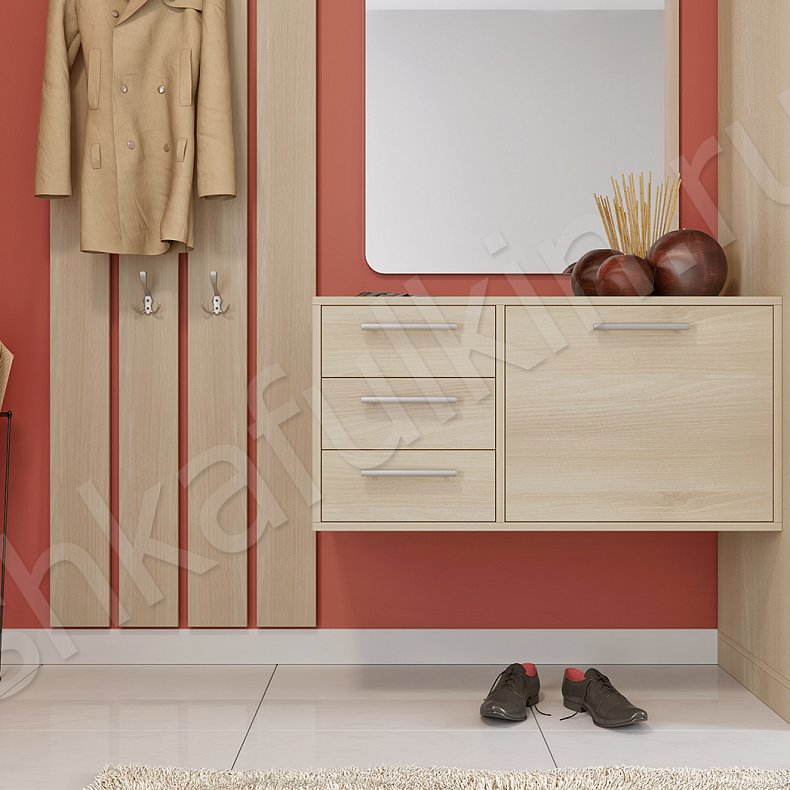 Изображение Прихожая Лолита Цветной Светлые Зеленый Модерн 2х створчатые Коридор Для вещей 3