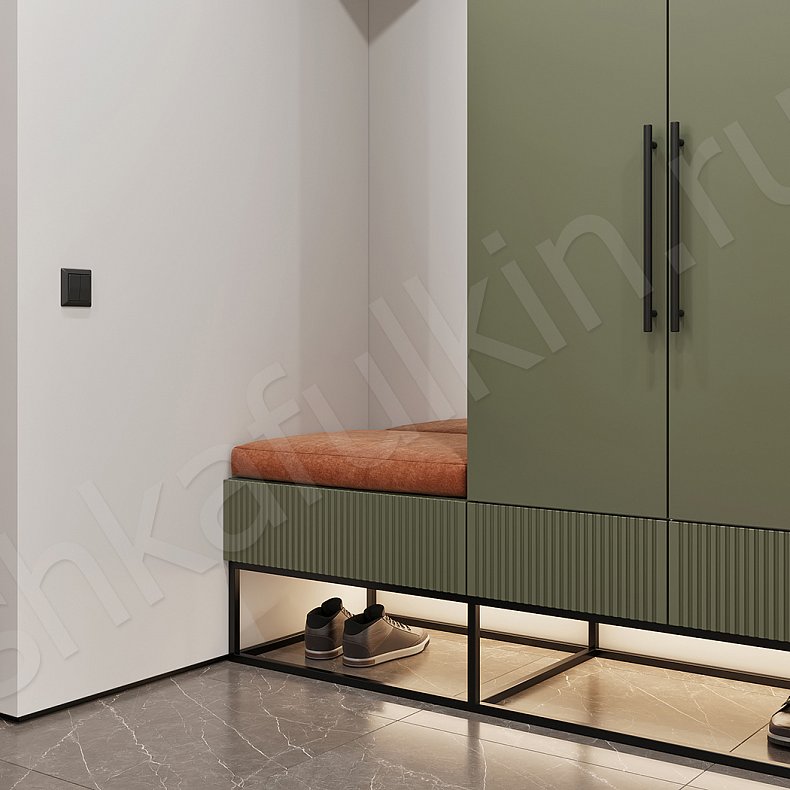 Прихожая Говард Зеленый Светлые Современный 4х створчатые Прихожая Для вещей 2