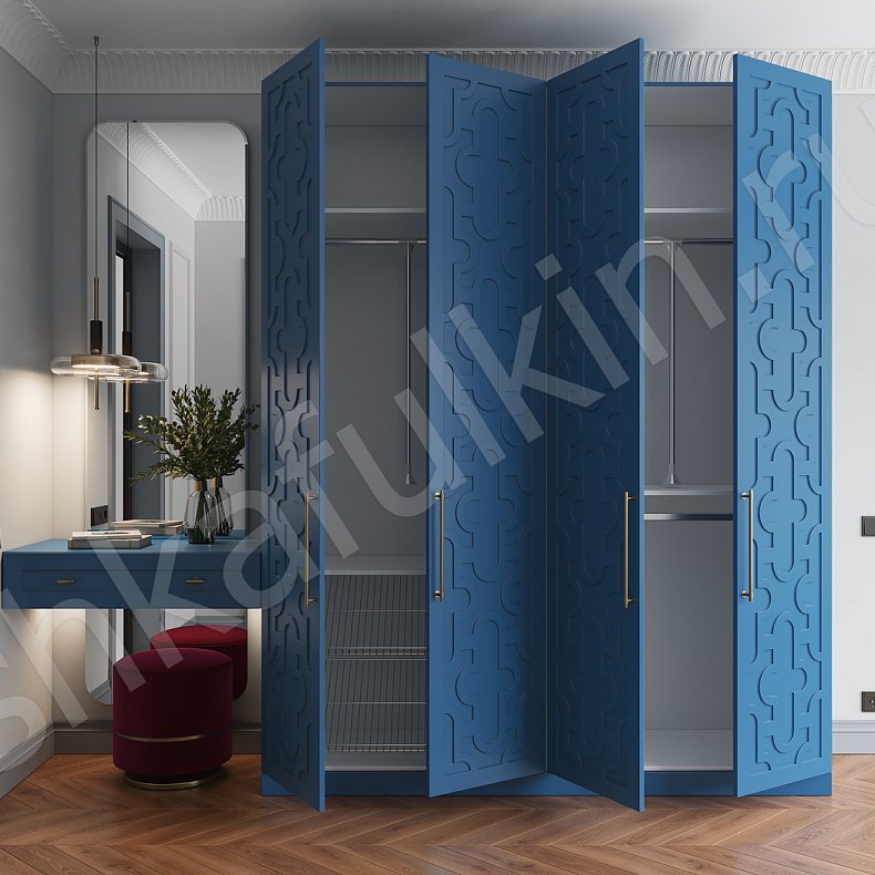 Изображение Прихожая Барби Цветной Коричневый Синий Светлые Современный 4х створчатые Прихожая Для вещей 9