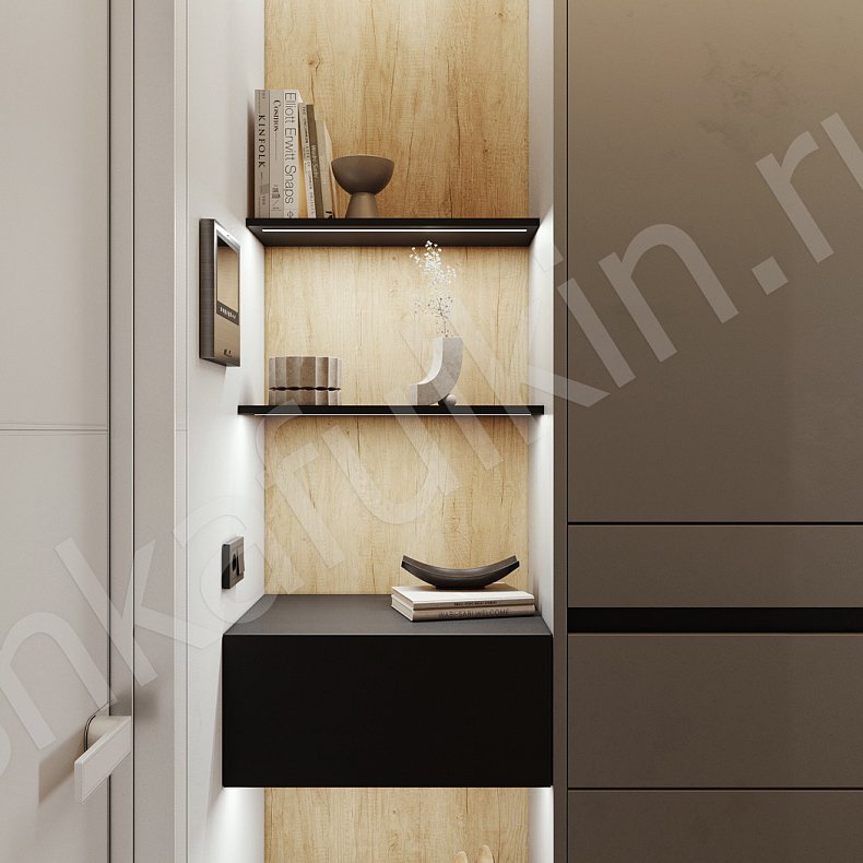 Прихожая Трофи Темные Серый Минимализм 4х створчатые Прихожая Для вещей 4