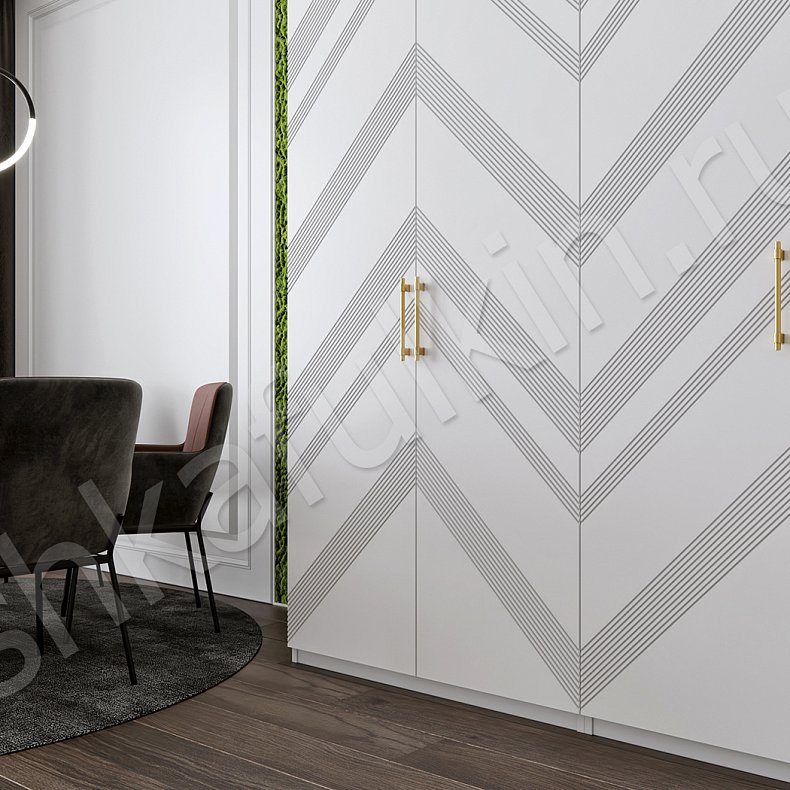 Изображение Корпусный шкаф Кельвин Белый Черный Светлые Темные Модерн 4х створчатые Гостиная Для вещей 8