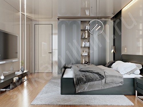 Изображение цвета Тумба напольная Дзен Black Черный Темные Минимализм 3х створчатые Спальня Для книг Для декора Под ТВ