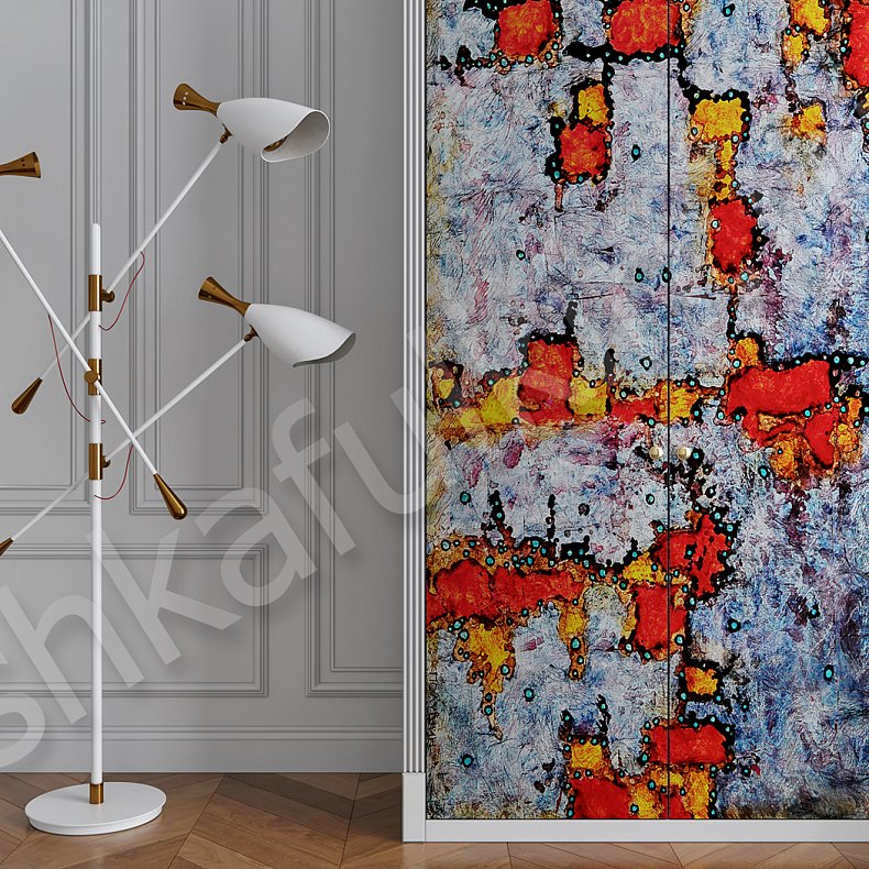 Распашной шкаф Феникс Цветной Белый Красный Синий Светлые Модерн 2х створчатые Гостиная Для белья Для вещей 3