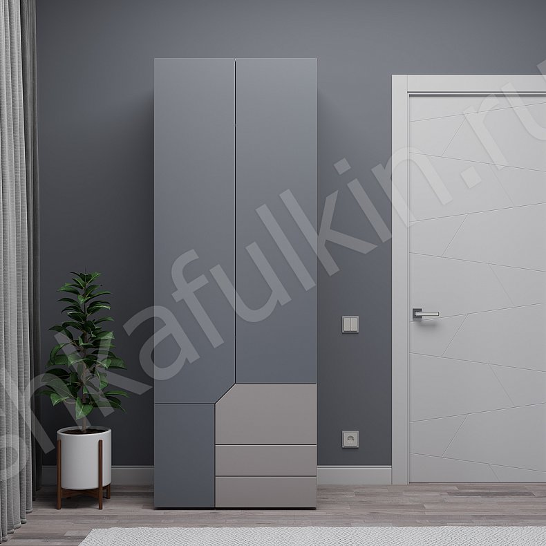 Изображение Шкаф Сонум Темные Светлые Серый Коричневый Древесный Черный Скандинавский 2х створчатые Гостиная Для вещей Для белья 3