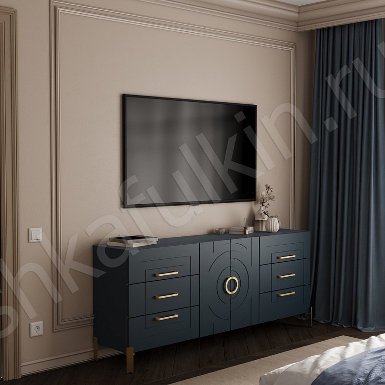 Встроенный шкаф Линдор Светлые Зеленый Неоклассика 4х створчатые Спальня Для белья Для декора Для вещей 17