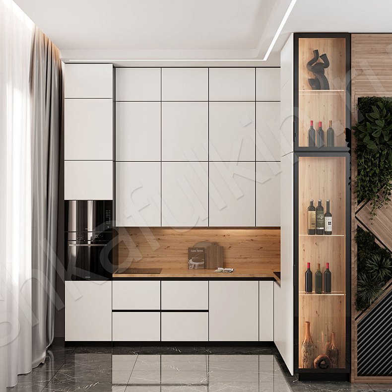 Кухня Арагви Светлые Белый Минимализм   Для посуды Для декора 1