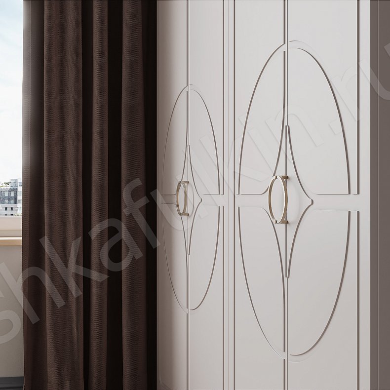 Изображение Шкаф Кимберли Белый Светлые Современный 4х створчатые Спальня Для вещей 8