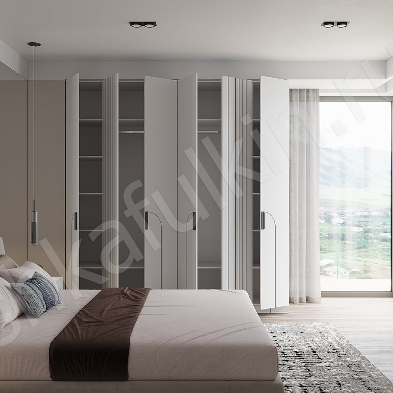 Гарнитур Ментор Светлые Белый Минимализм 6и створчатые Спальня Для вещей Для белья 5