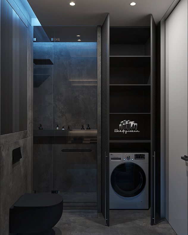 Мебель в санузел Шондер Темные Черный Современный   Для вещей 6