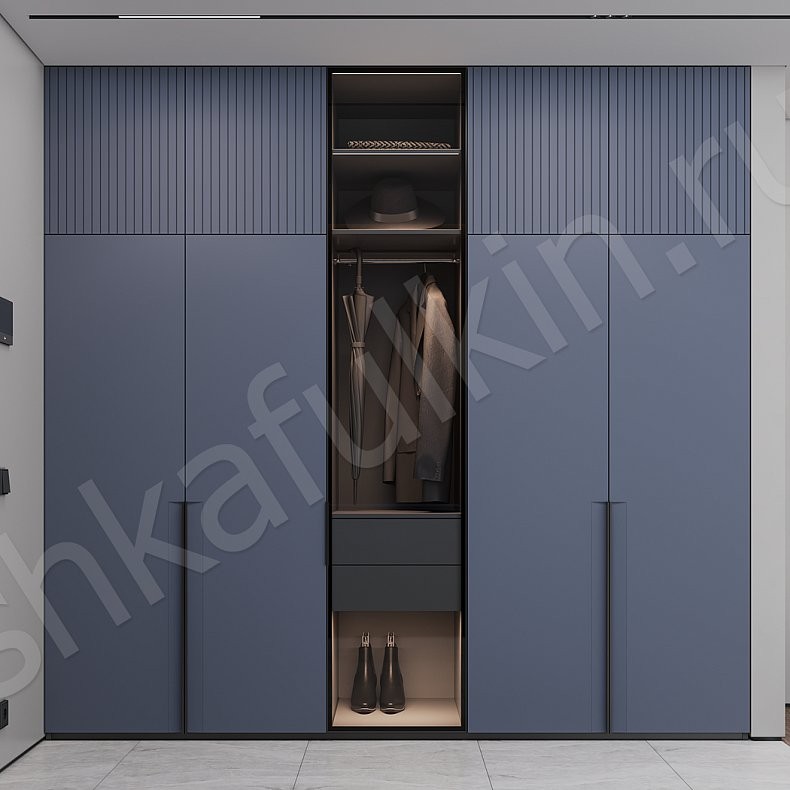 Изображение Прихожая Партенио Синий Темные Минимализм 5и створчатые Прихожая Для вещей 1