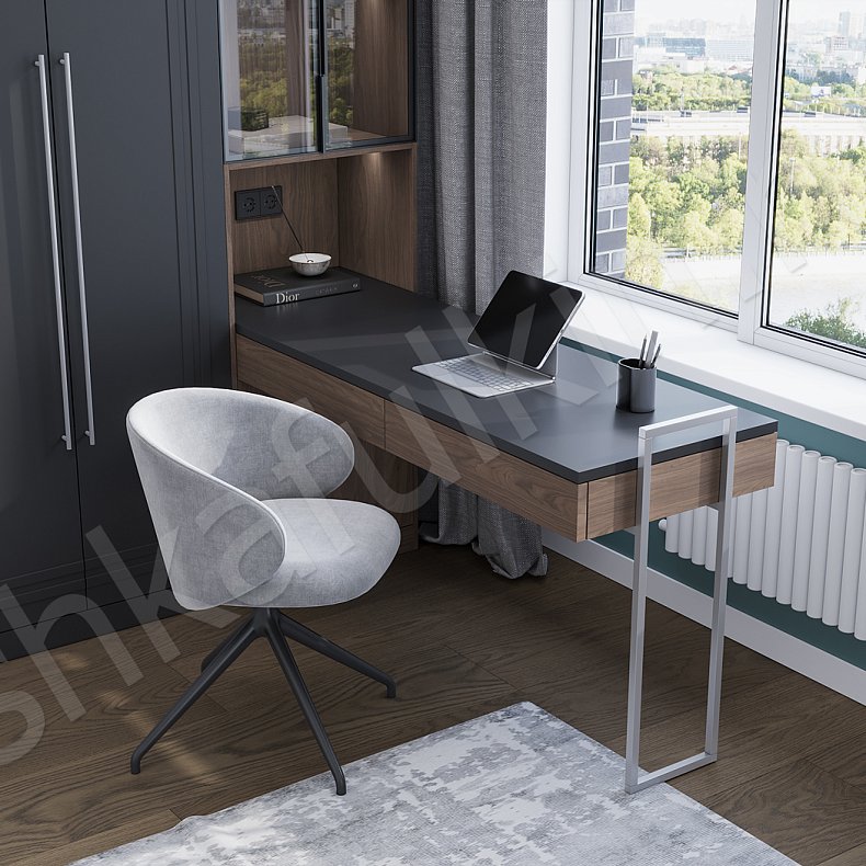 Гарнитур Галилео Черный Белый Светлые Темные Неоклассика 4х створчатые Детская Для книг Для декора Для вещей 5