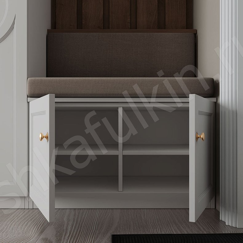 Прихожая Монтерри Светлые Белый Неоклассика 3х створчатые Прихожая Для вещей 5