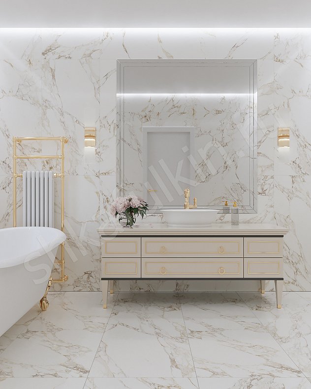 Тумба в ванную Вицента Светлые Коричневый Белый Неоклассика   Для вещей