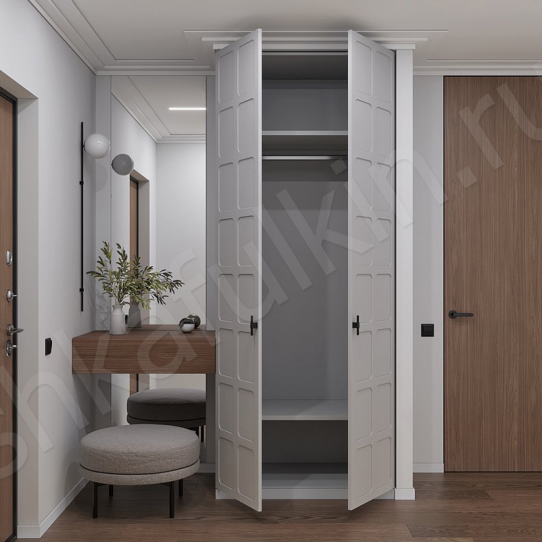 Изображение Прихожая Оникс Серый Светлые Древесный Современный 2х створчатые Прихожая Для вещей 1
