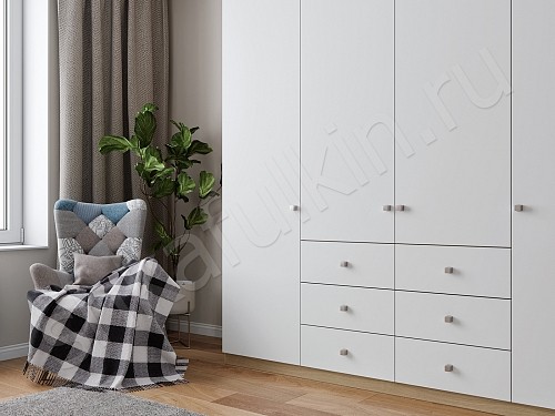 Корпусный шкаф Джерри Белый Прованс 4х створчатые Спальня 