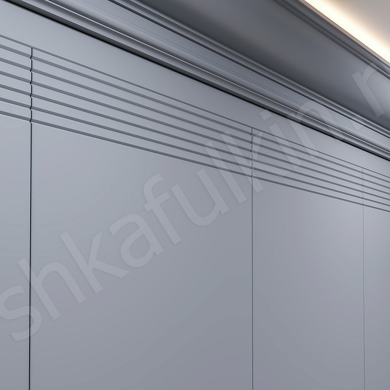 Изображение Шкаф Сильвер Серый Темные Минимализм 4х створчатые Гостиная Для вещей 4