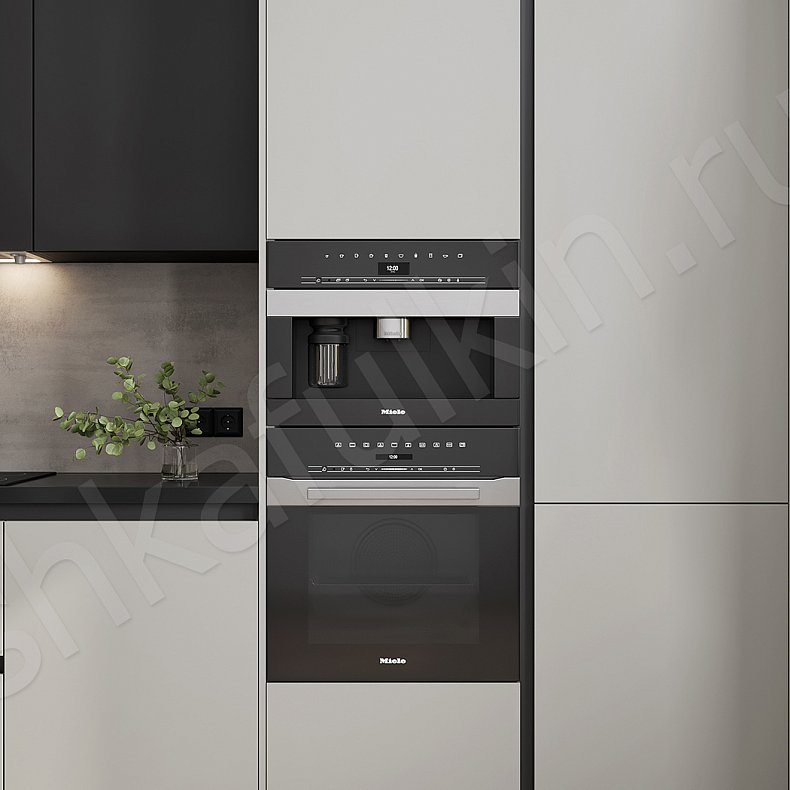 Изображение Кухня Равенна Серый Темные Черный Современный Для посуды 1