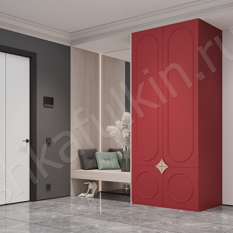 Прихожая Вивиан Красный Светлые Современный 2х створчатые Прихожая Для вещей 1